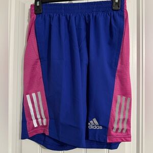 Great adidas men's size S purple "own the run" 9" athletic shorts NWT
